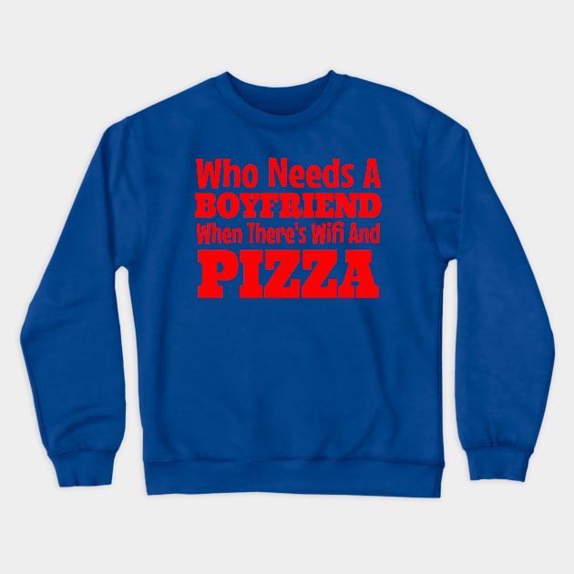 Pizza Food Weekend Design Crewneck Sweatshirt by Lin Watchorn 